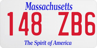 MA license plate 148ZB6
