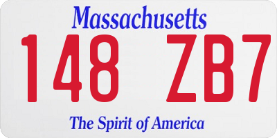MA license plate 148ZB7