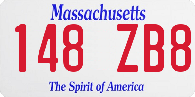 MA license plate 148ZB8