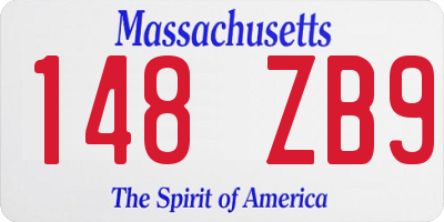 MA license plate 148ZB9