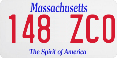 MA license plate 148ZC0