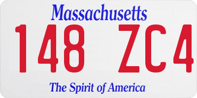 MA license plate 148ZC4