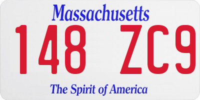 MA license plate 148ZC9