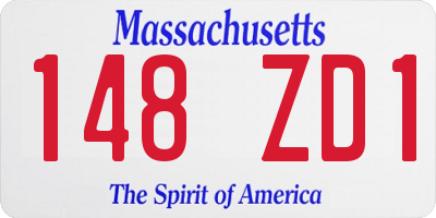 MA license plate 148ZD1