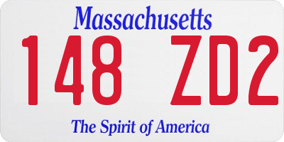 MA license plate 148ZD2
