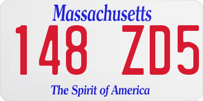 MA license plate 148ZD5