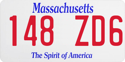 MA license plate 148ZD6