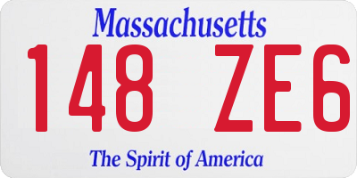 MA license plate 148ZE6