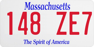 MA license plate 148ZE7