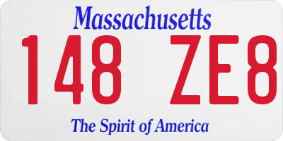 MA license plate 148ZE8
