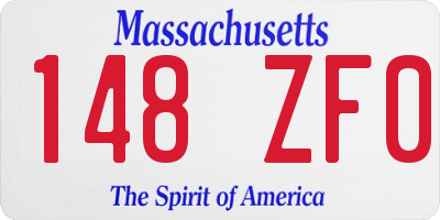 MA license plate 148ZF0