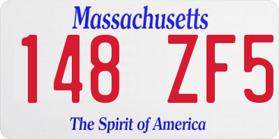 MA license plate 148ZF5