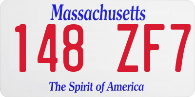 MA license plate 148ZF7