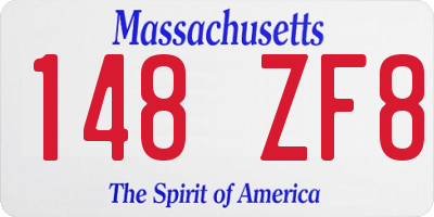 MA license plate 148ZF8