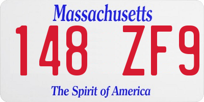 MA license plate 148ZF9