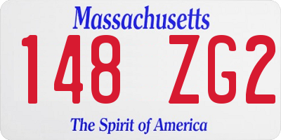 MA license plate 148ZG2