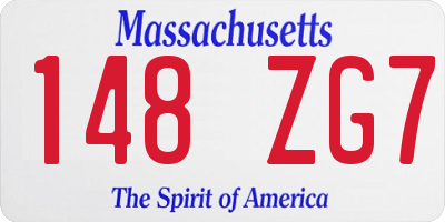 MA license plate 148ZG7