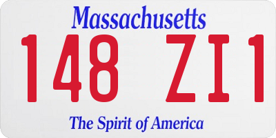 MA license plate 148ZI1