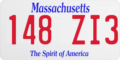 MA license plate 148ZI3