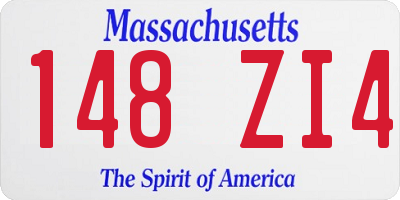 MA license plate 148ZI4
