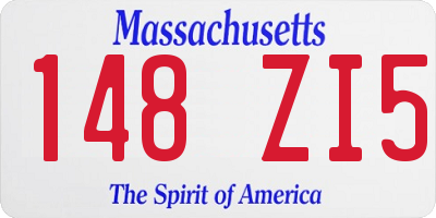 MA license plate 148ZI5