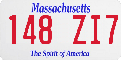 MA license plate 148ZI7