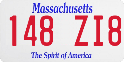 MA license plate 148ZI8