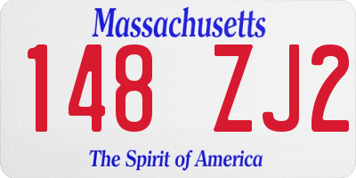 MA license plate 148ZJ2