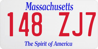 MA license plate 148ZJ7