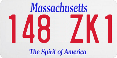 MA license plate 148ZK1