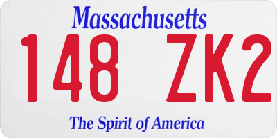 MA license plate 148ZK2