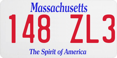 MA license plate 148ZL3
