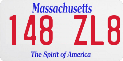 MA license plate 148ZL8