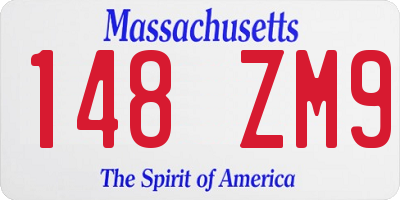 MA license plate 148ZM9