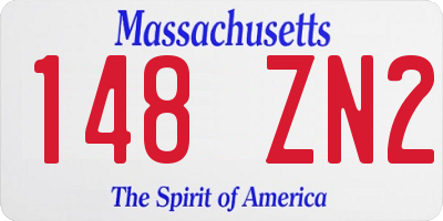 MA license plate 148ZN2