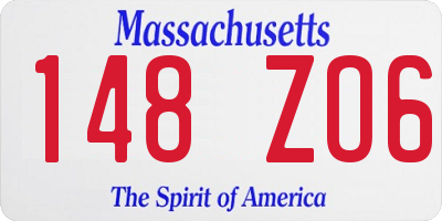 MA license plate 148ZO6