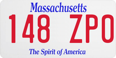 MA license plate 148ZP0