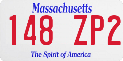 MA license plate 148ZP2