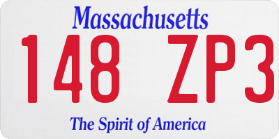 MA license plate 148ZP3