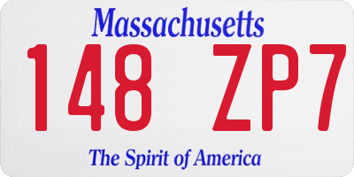 MA license plate 148ZP7
