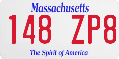 MA license plate 148ZP8