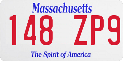 MA license plate 148ZP9