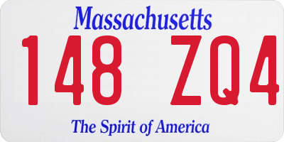 MA license plate 148ZQ4