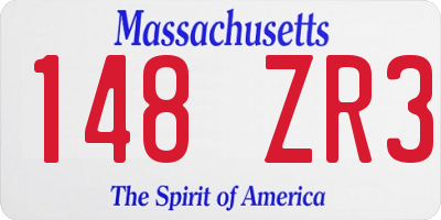 MA license plate 148ZR3