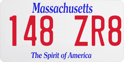 MA license plate 148ZR8