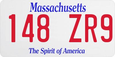 MA license plate 148ZR9