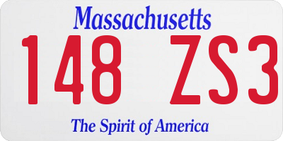 MA license plate 148ZS3