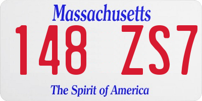 MA license plate 148ZS7