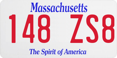 MA license plate 148ZS8