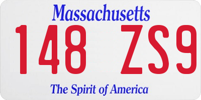 MA license plate 148ZS9